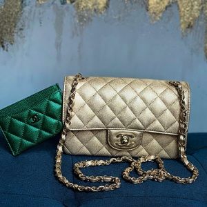 Chanel 21p Rectangular Mini Gold with GHW